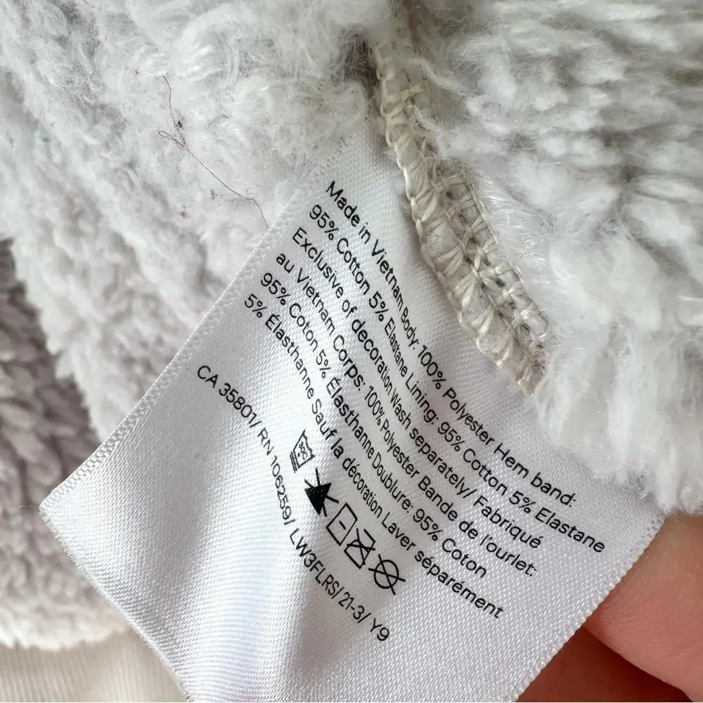 Lululemon Textured Fleece 1/2 Zip Hoodie - White Opal - 8